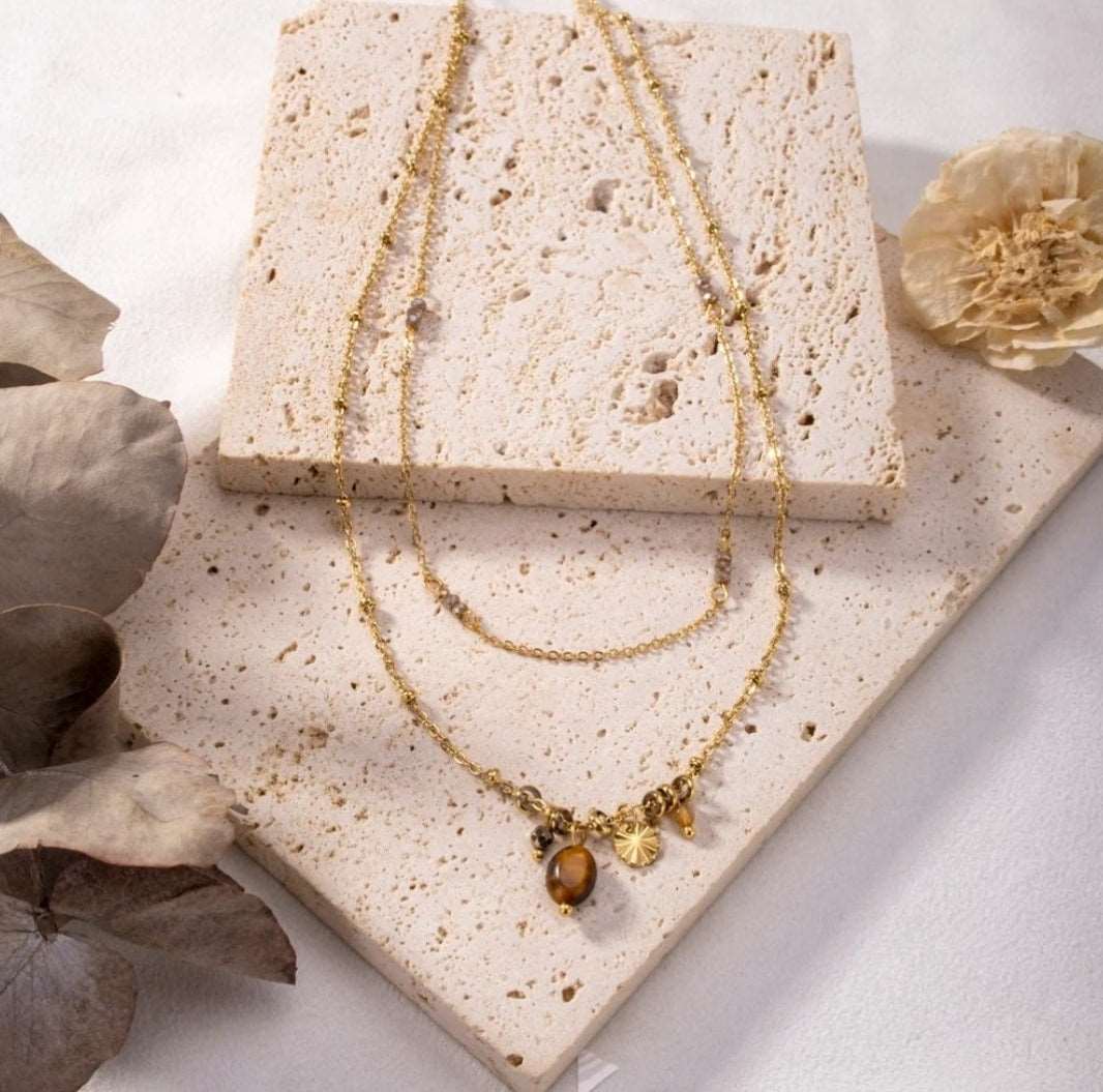 Collier Oeil-de-tigre pierre naturelle