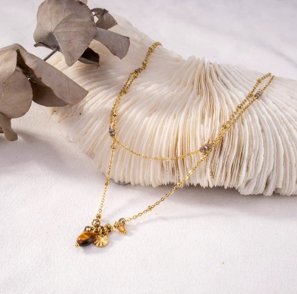 Collier Oeil-de-tigre pierre naturelle