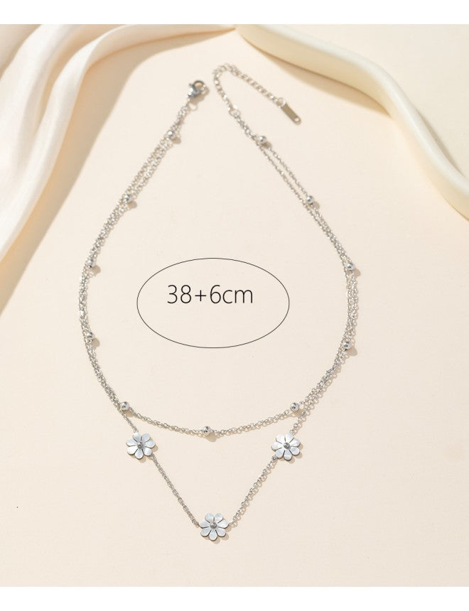 Collier fleur double rang