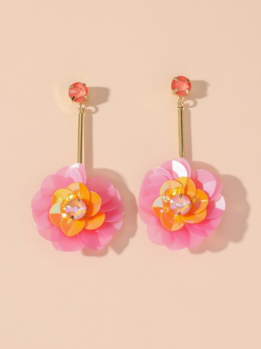 Boucle d'oreille fleurs 